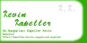 kevin kapeller business card
